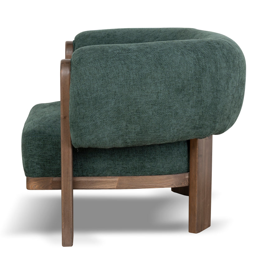 Walnut Armchair - Bush Green