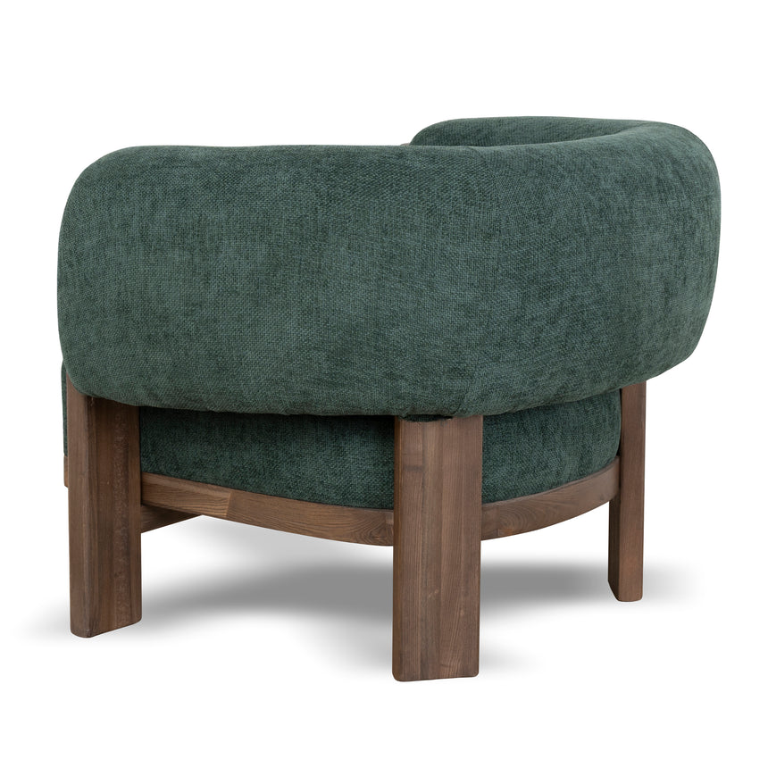 Walnut Armchair - Bush Green