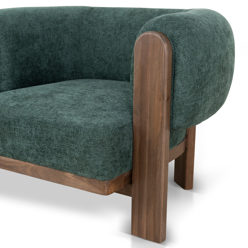 Walnut Armchair - Bush Green