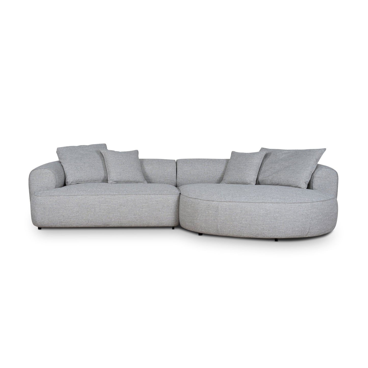 Right Chaise Sofa - Chrome Grey