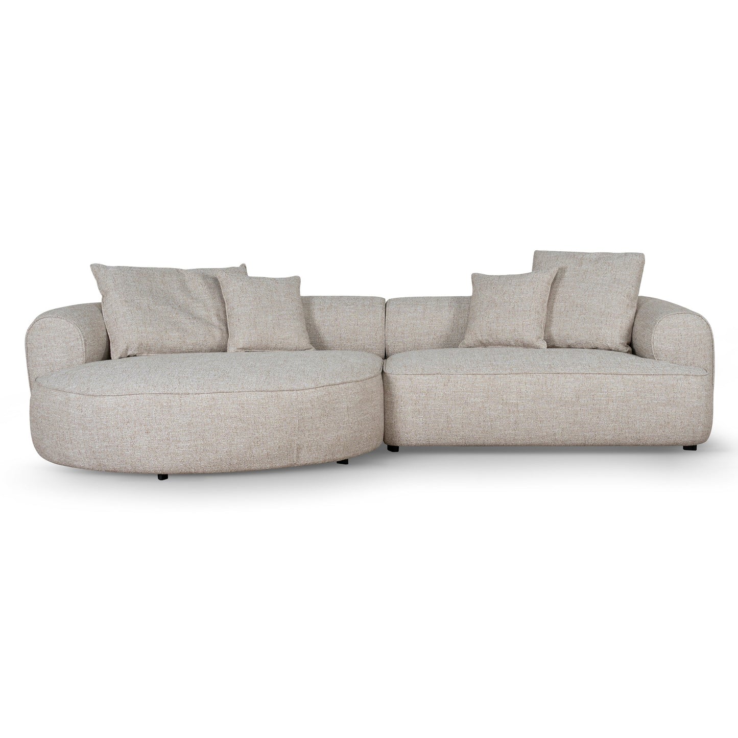 Left Chaise Sofa - Chrome Grey