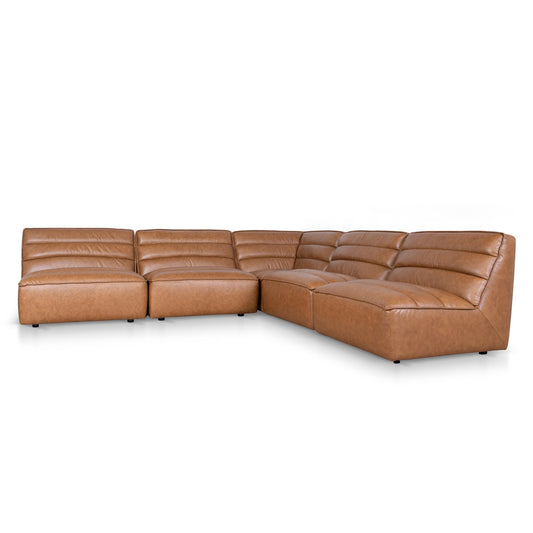 CLC10479-KSO Modular Leather Corner Sofa - Amber Brown