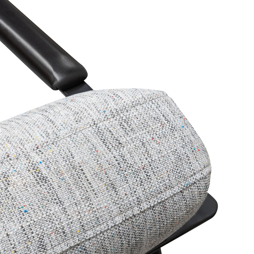 Fabric Armchair - Light Spec Grey - Black Legs