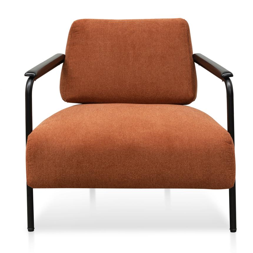 Fabric Armchair - Burnt Orange - Black Legs