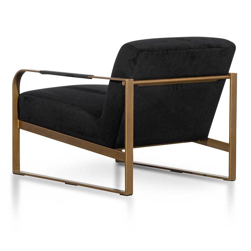 Black Velvet Armchair - Antique Golden Frame