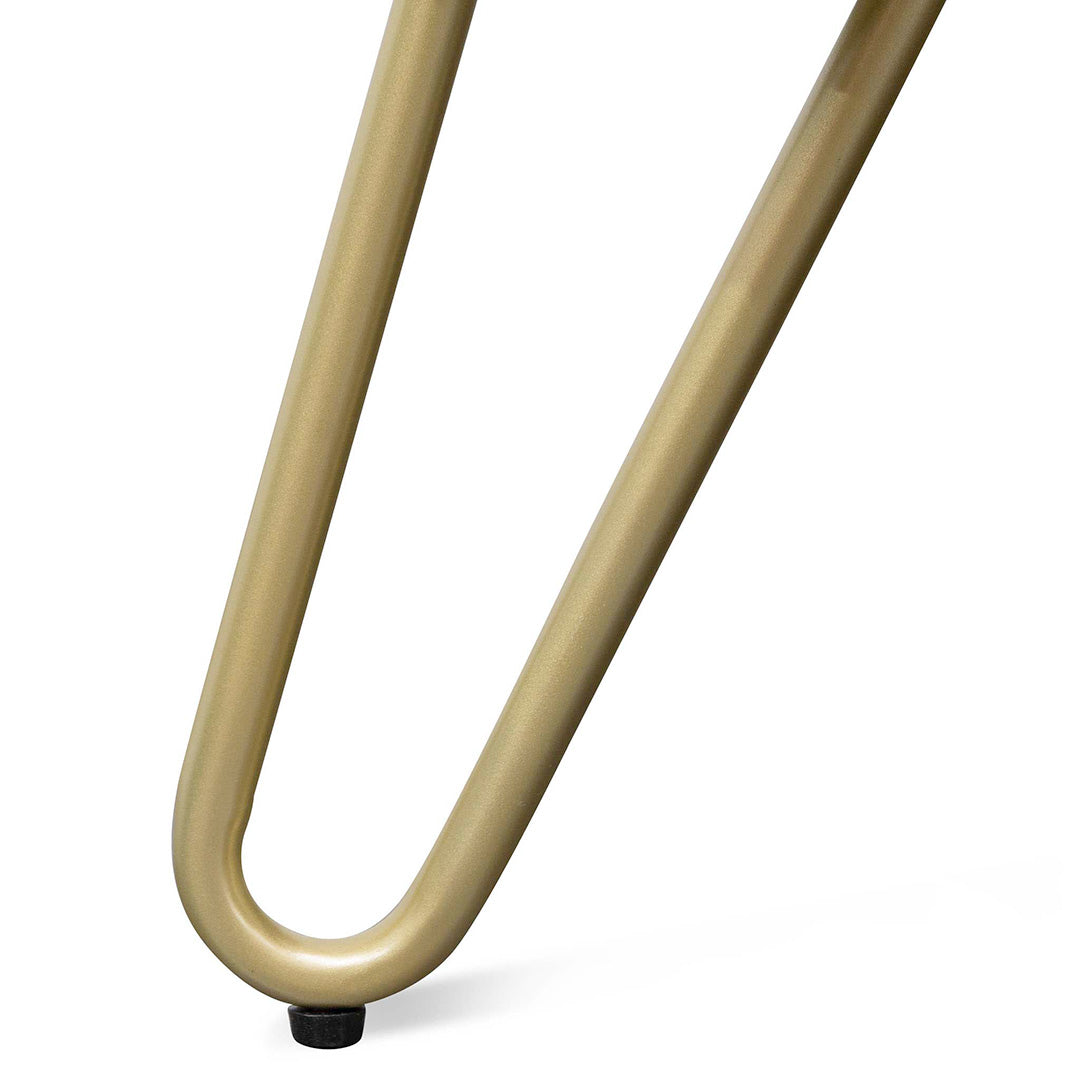 Armchair - Ivory White Synthetic Wool with Golden Legs