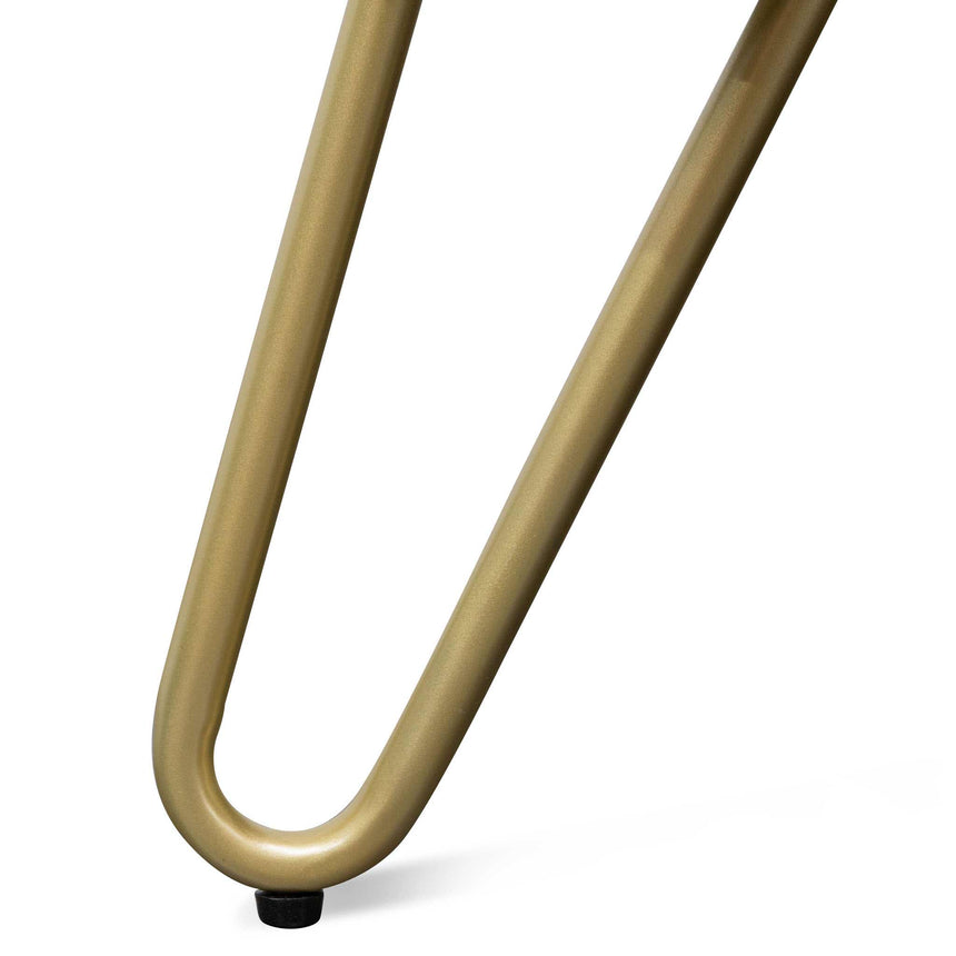 Armchair - Ivory White Synthetic Wool with Golden Legs