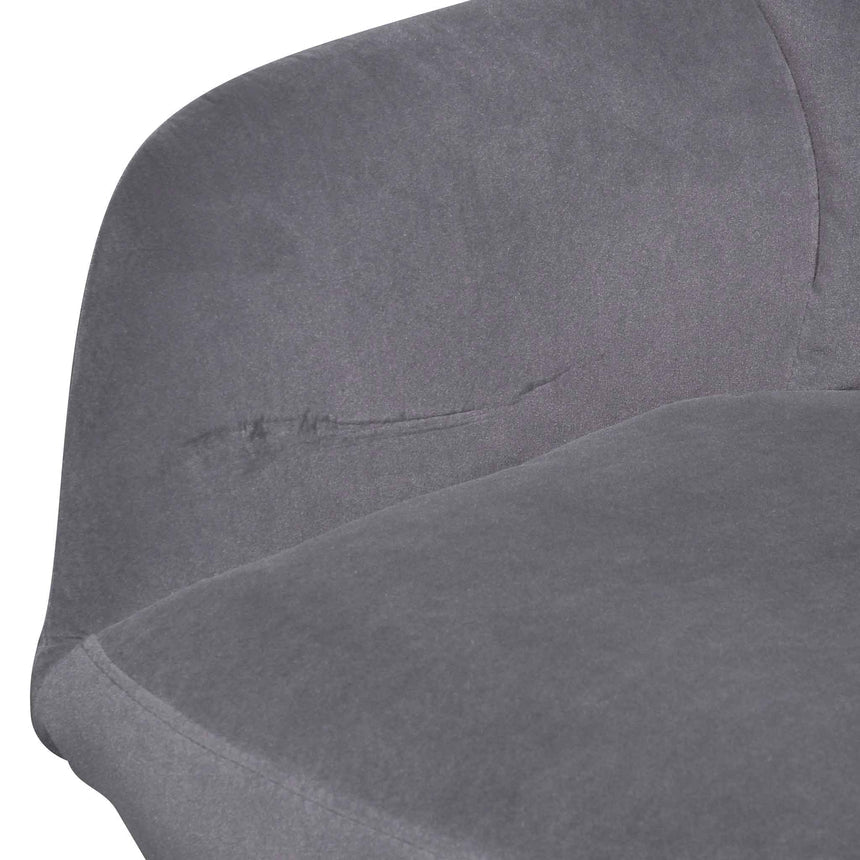 Visitor Chair - Dark Grey Velvet with Black Legs