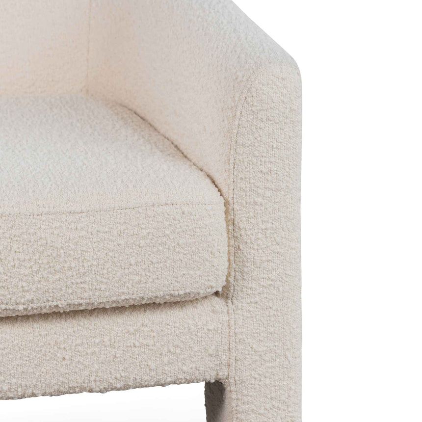 Fabric Armchair - Ivory White Boucle