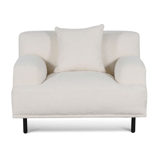 CLC6690-CA Armchair - Ivory White Boucle with Black Legs - Last one