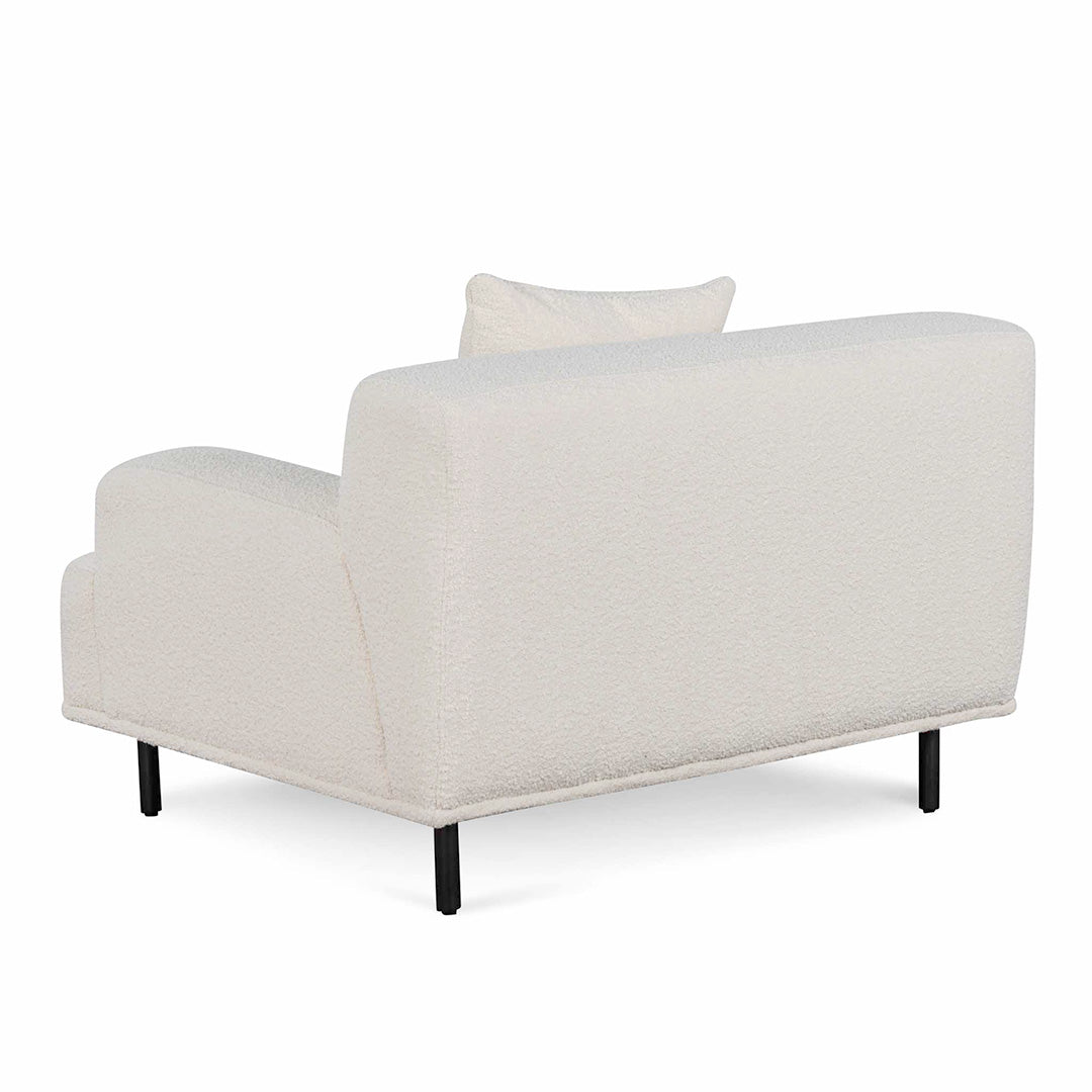 Armchair - Ivory White Boucle with Black Legs - Last one