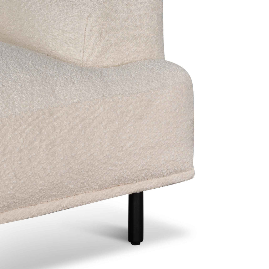 Armchair - Ivory White Boucle with Black Legs