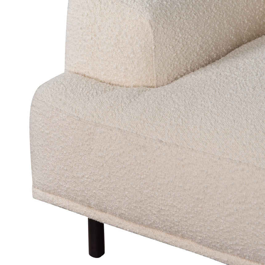 Armchair - Ivory White Boucle with Black Legs