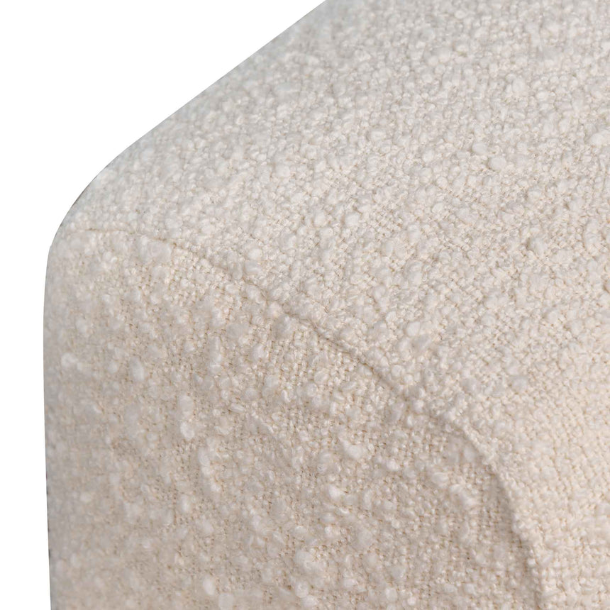 Armchair - Ivory White Boucle with Black Legs