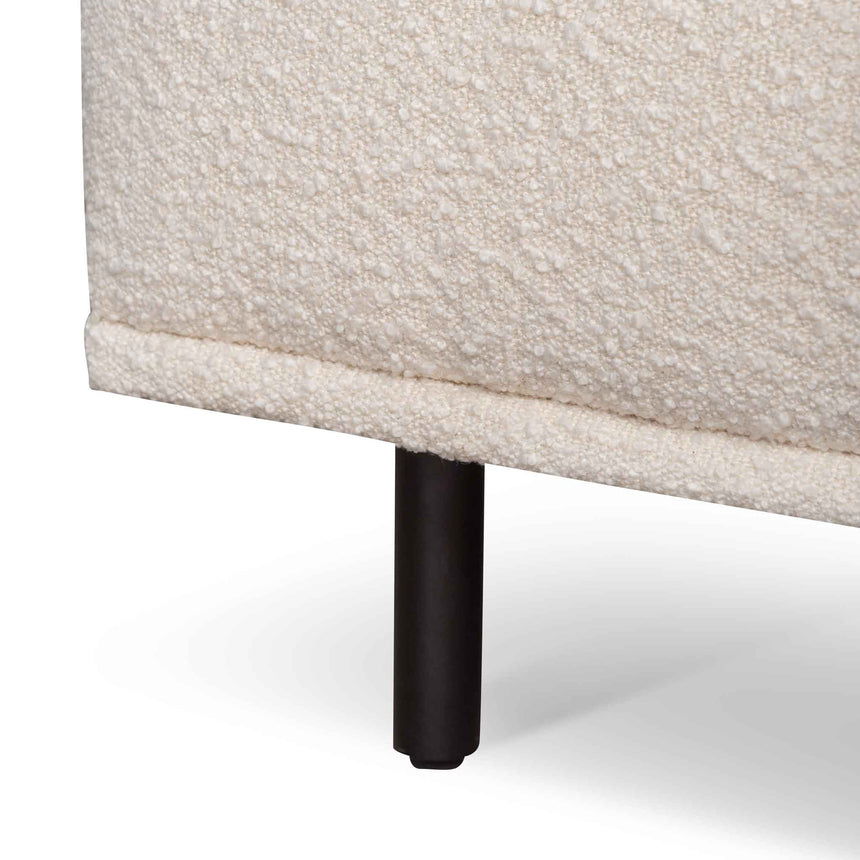 Armchair - Ivory White Boucle with Black Legs