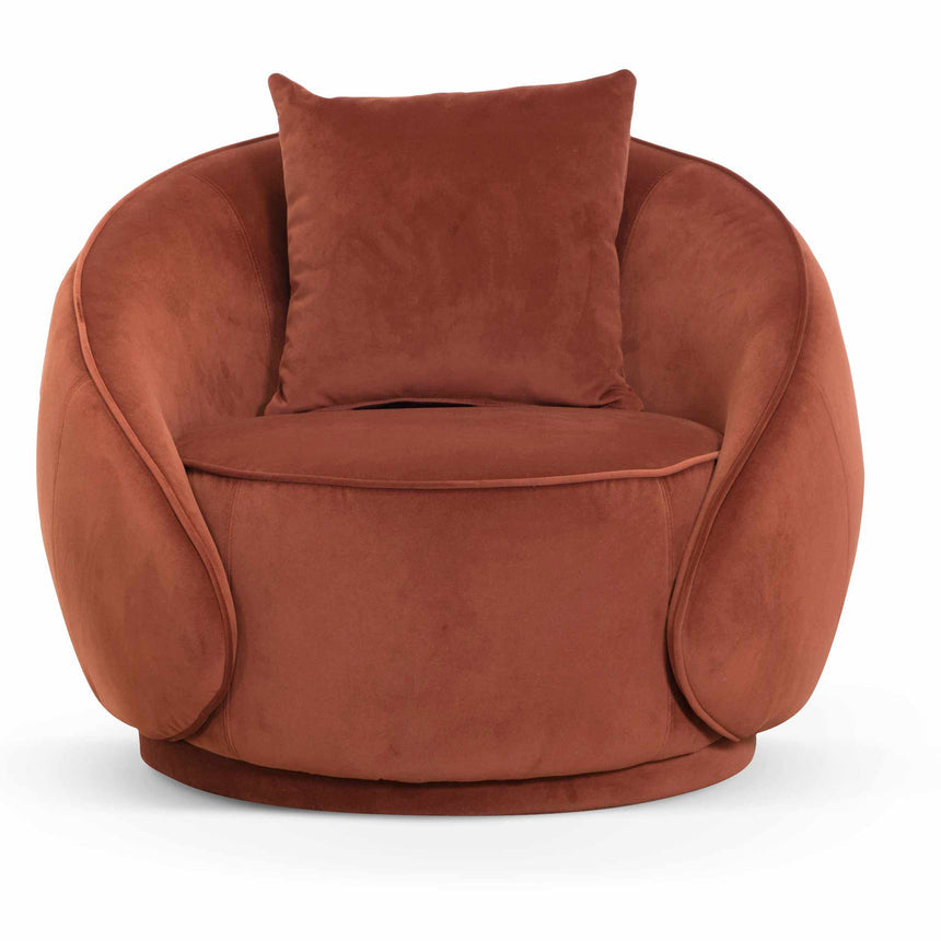 Velvet Armchair - Rustic Brown