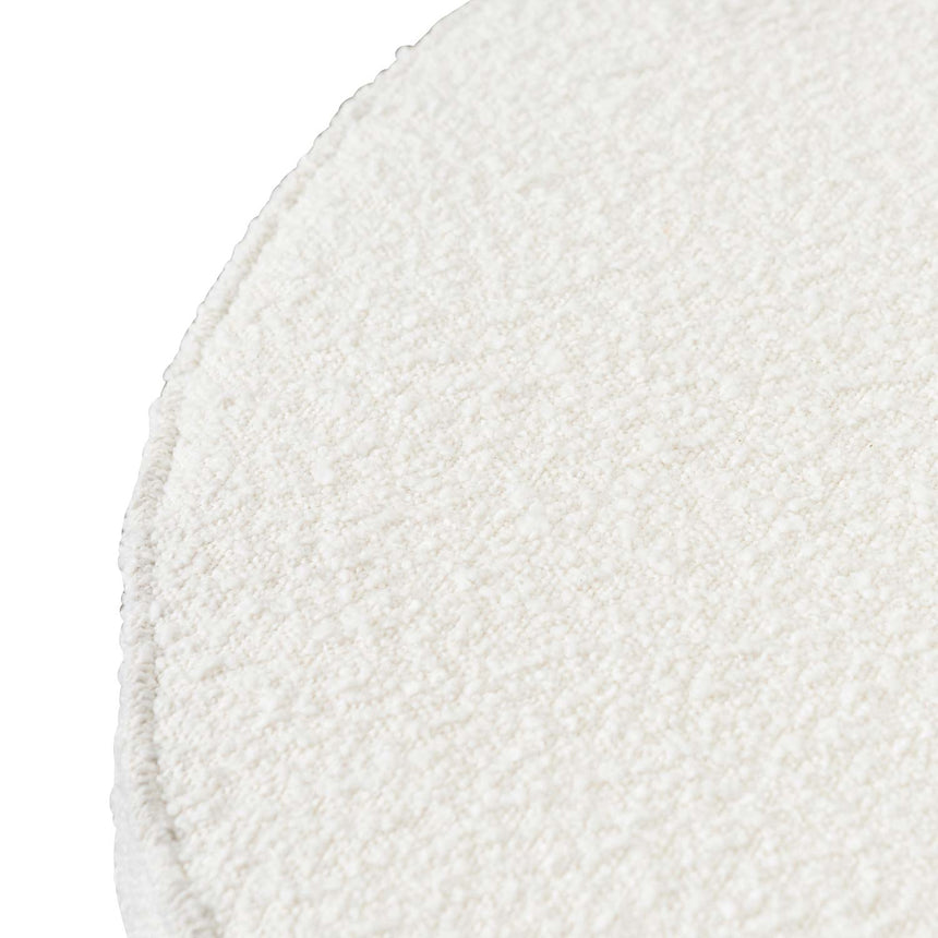 100cm Ivory White Boucle Ottoman - Brushed Gold Base