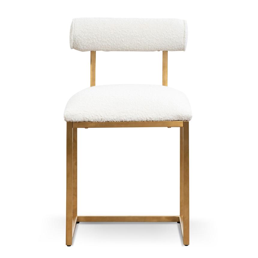 Ivory White Boucle Occasional Chair - Brushed Gold Base