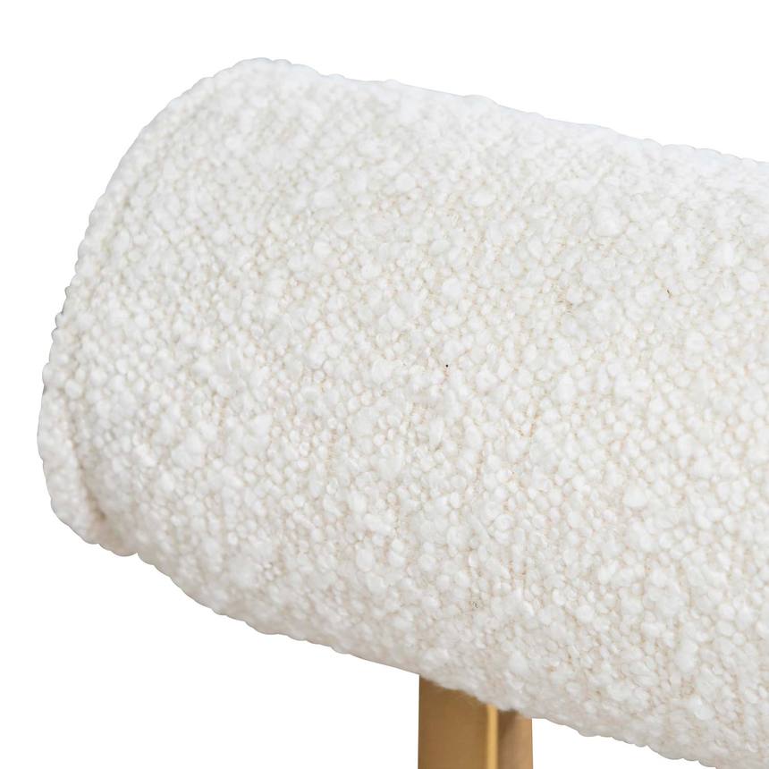 Ivory White Boucle Occasional Chair - Brushed Gold Base