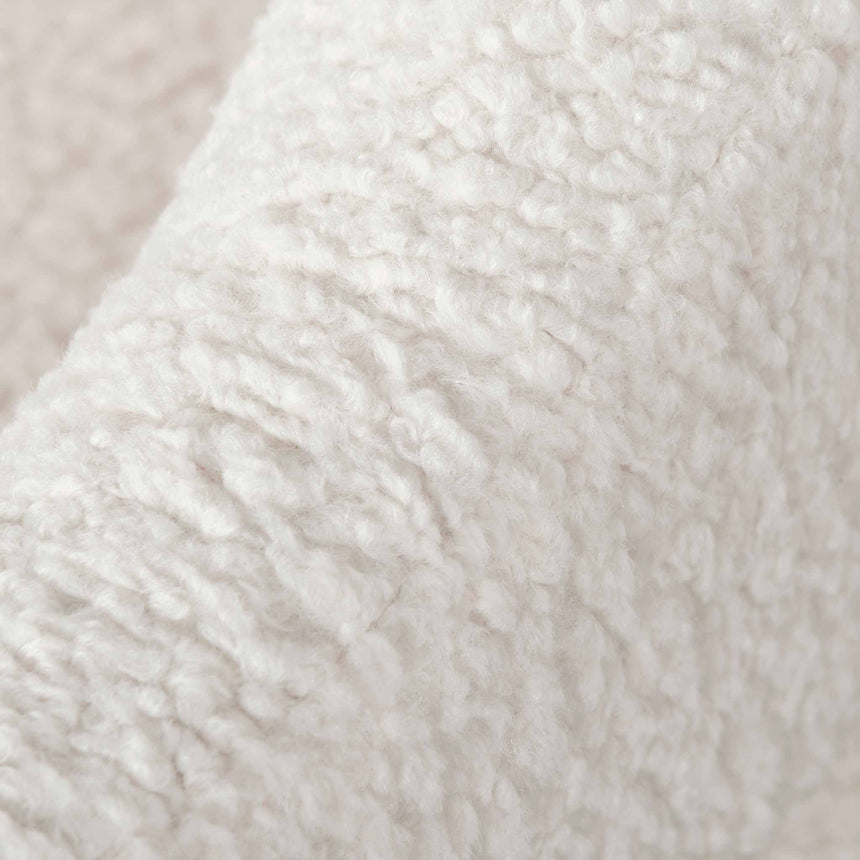 Ivory White Boucle Armchair - Black Legs