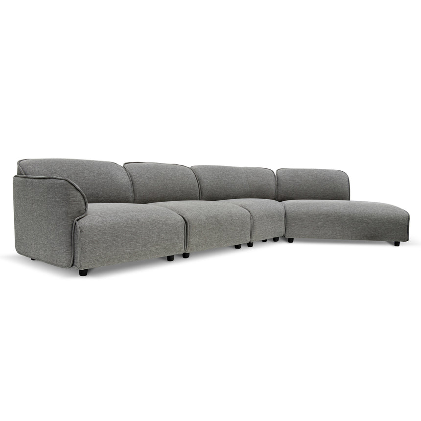 Left Return Modular Fabric Corner Sofa - Graphite Grey