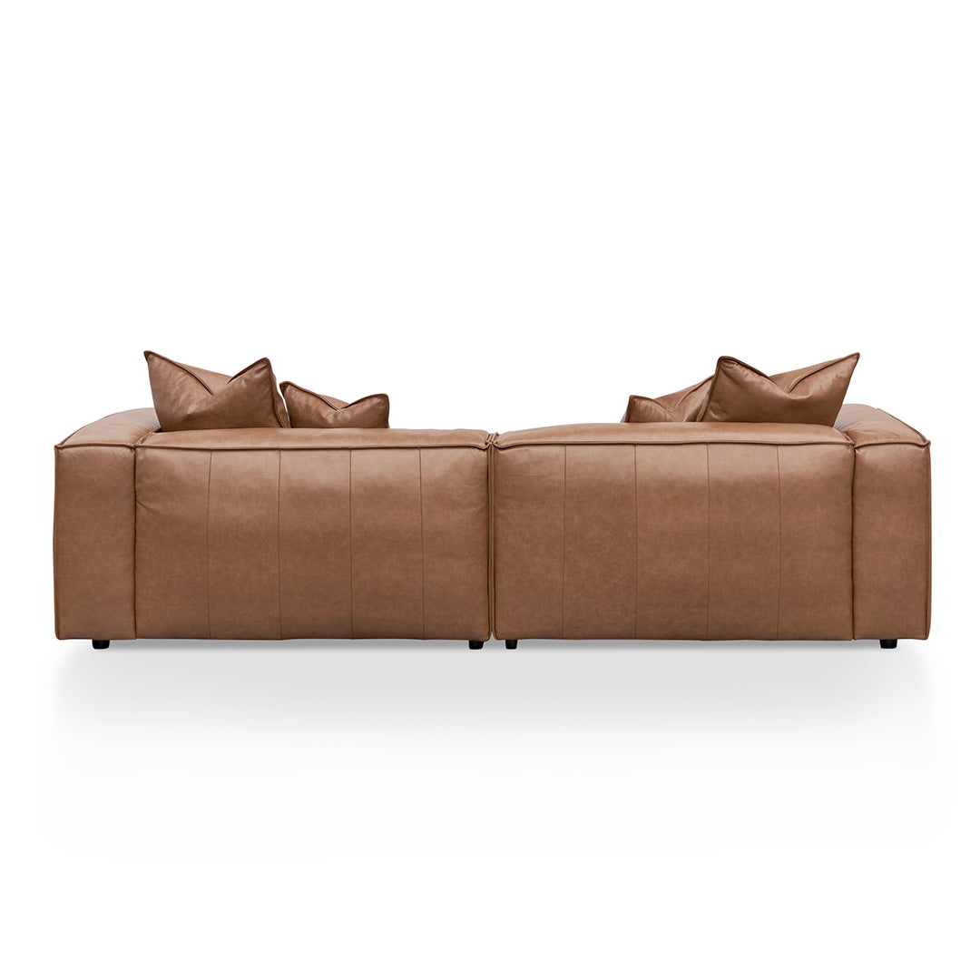 CLC8317-KSO 4 Seater Sofa with Cushion and Pillow - Caramel Brown