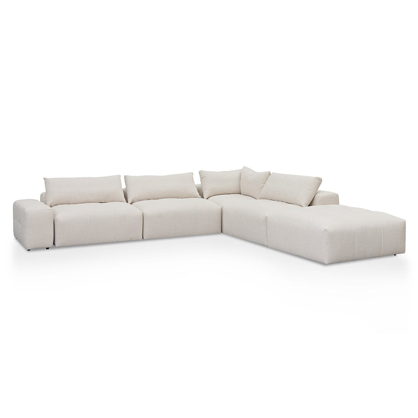 Right Chaise Fabric Sofa - Taupe Beige