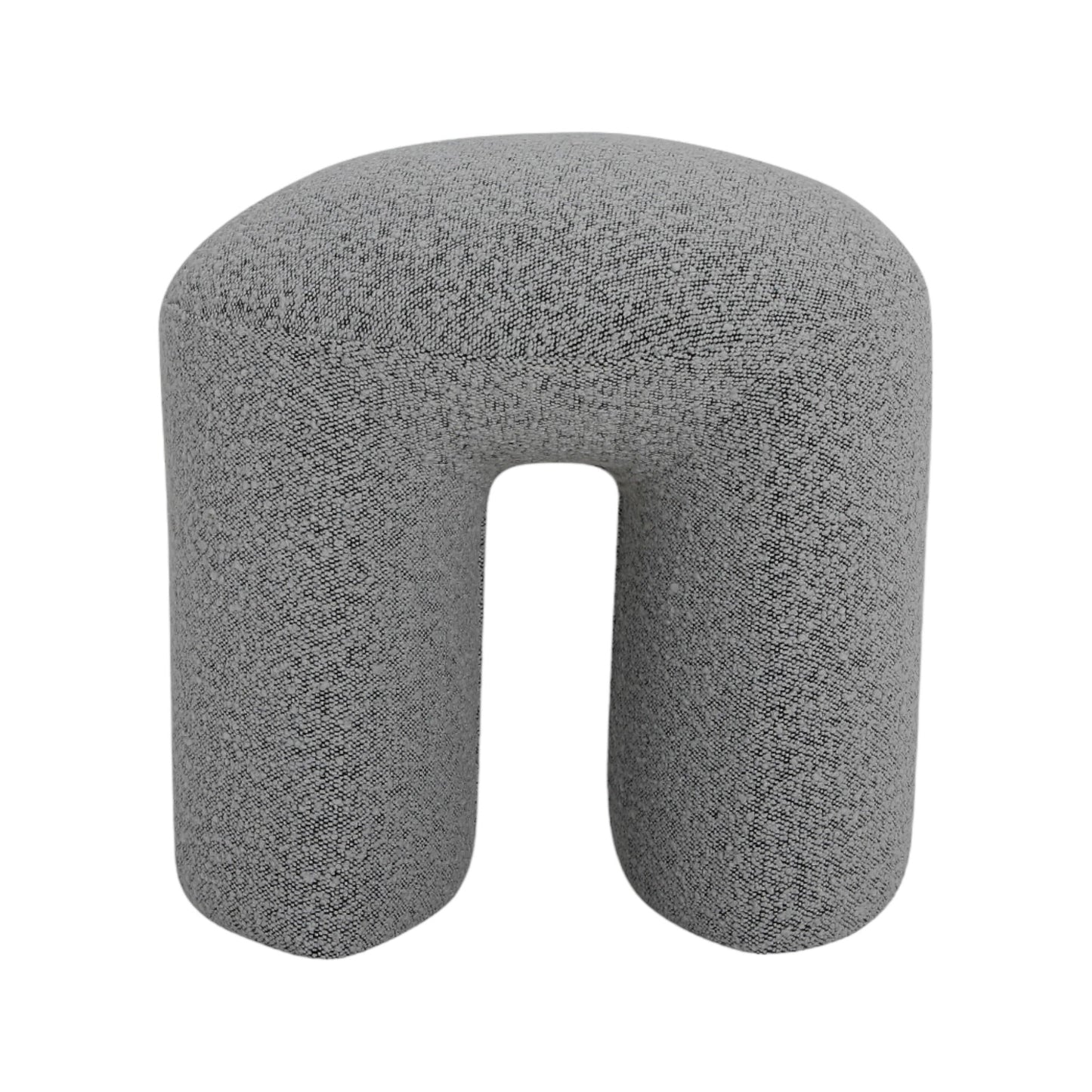 Round Ottoman - Pepper Boucle