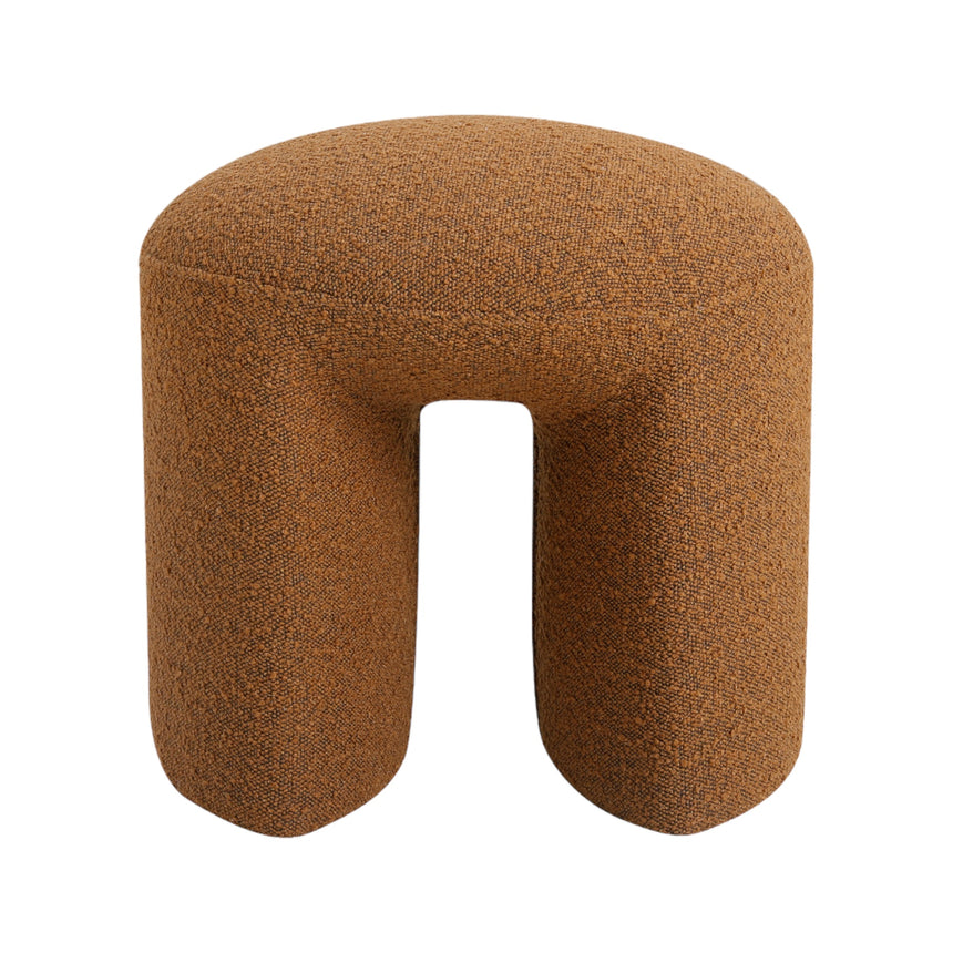 Round Ottoman - Brown Boucle