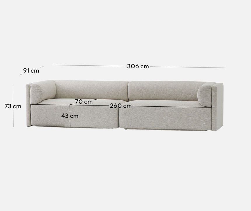 4 Seater Fabric Sofa - Sterling Sand