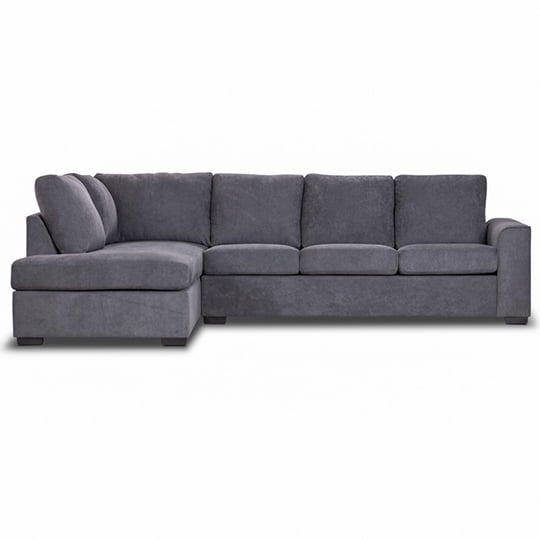 Keith 3 Seater Upholstered Sofa with Chaise + Sofa Bed