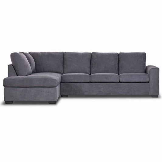 Keith 3 Seater Upholstered Sofa with Chaise + Sofa Bed
