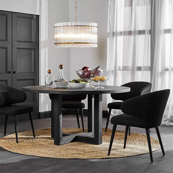 Leeton Round Dining Table - Black