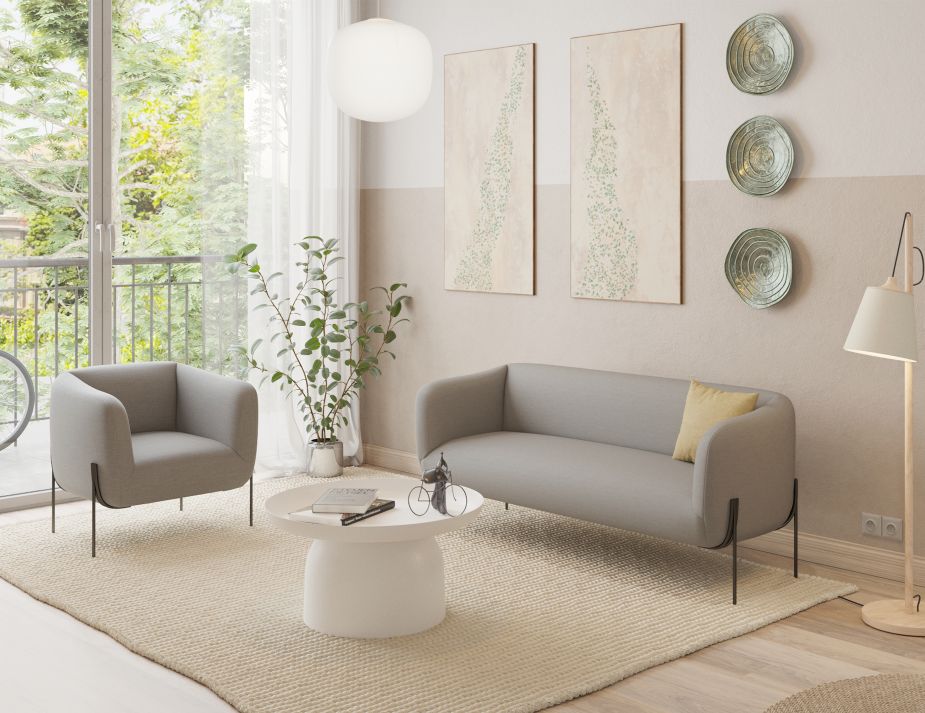 Belle 2.5 Seater Sofa - Cloud Grey
