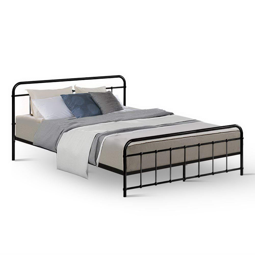 Artiss Bed Frame Metal Bed Frame LEO - Queen (Black)
