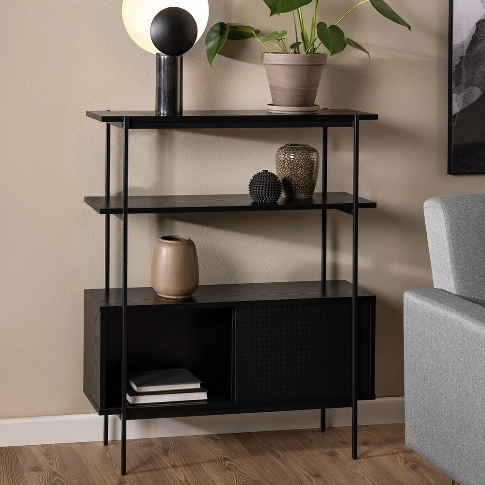 Manrek 94cm Wooden Display Unit - Black
