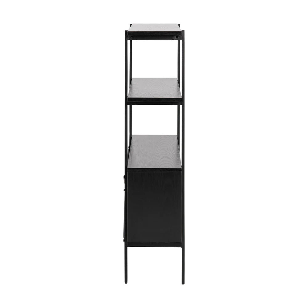 Manrek 94cm Wooden Display Unit - Black