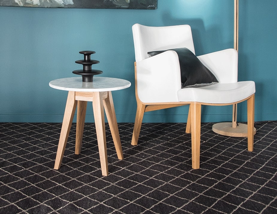 Copenhagen Round Side Table - Marble Top/Solid Oak Legs