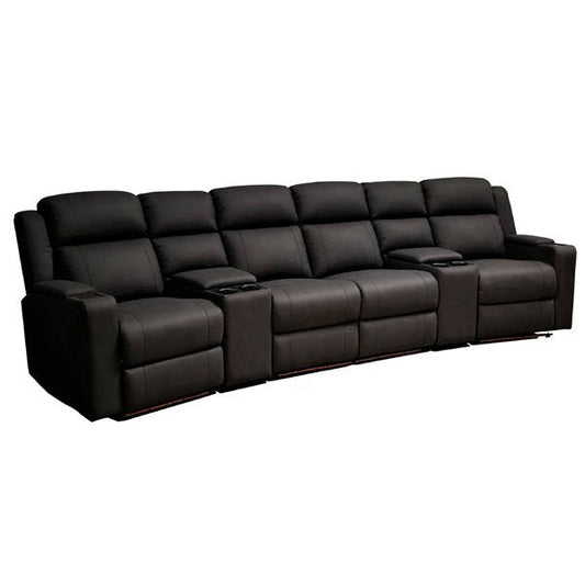 Academy 4 Seater Recliner Electric Home Theatre - Black