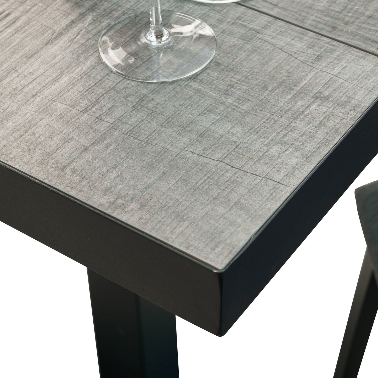 Memphis 80cm Ceramic Outdoor Bar Table - Charcoal