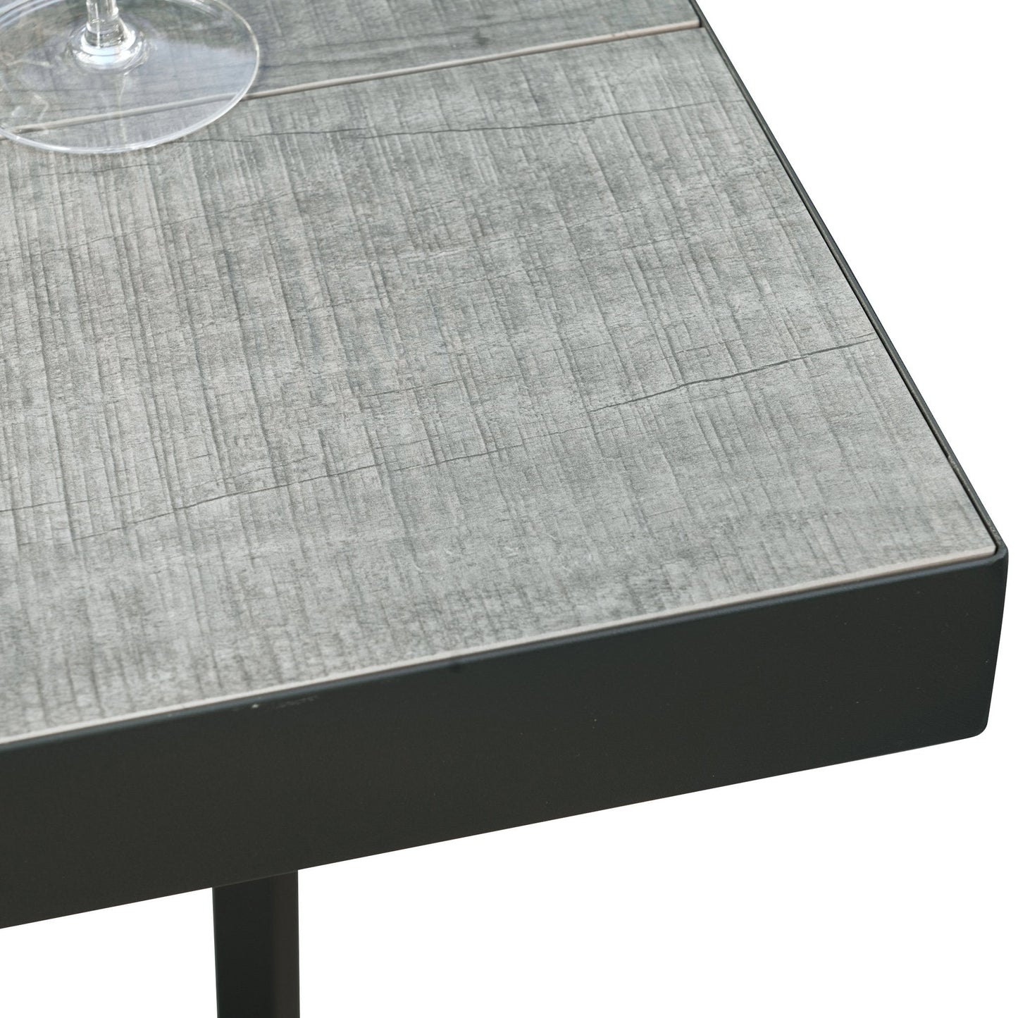 Memphis 80cm Ceramic Outdoor Bar Table - Charcoal