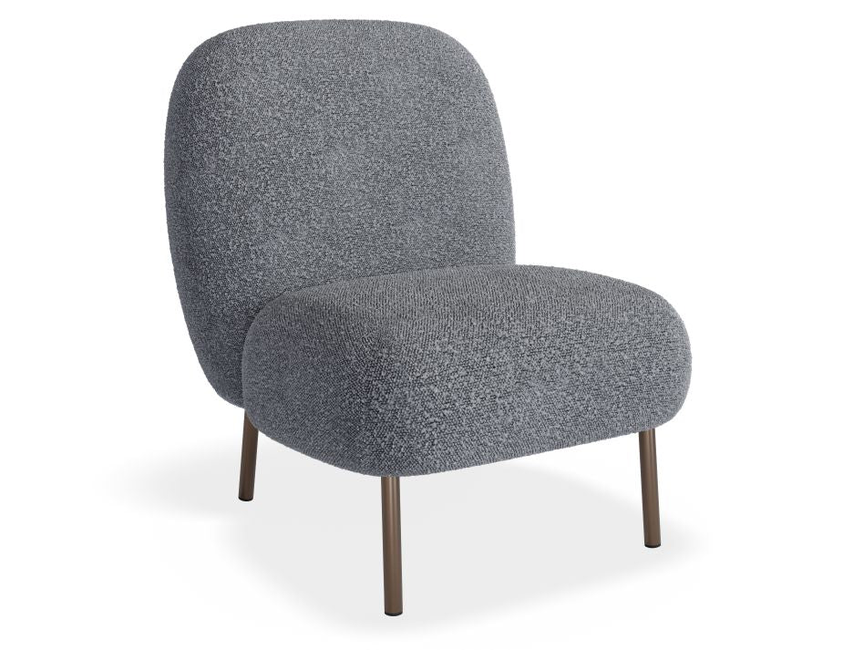 Moulon Lounge Chair - Elephant Boucle - Brushed Matt Bronze Legs