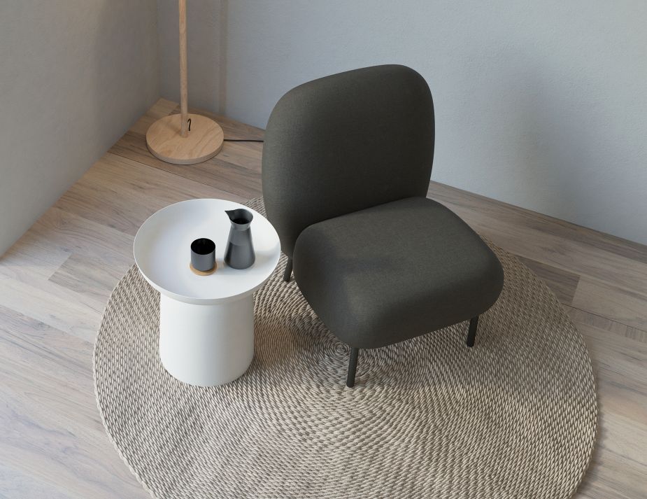 Moulon Lounge Chair - Storm Grey - Brushed Matt Gold Legs