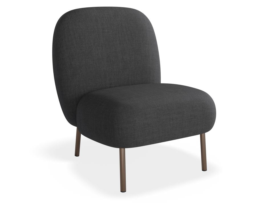 Moulon Lounge Chair - Storm Grey - Brushed Matt Bronze Legs