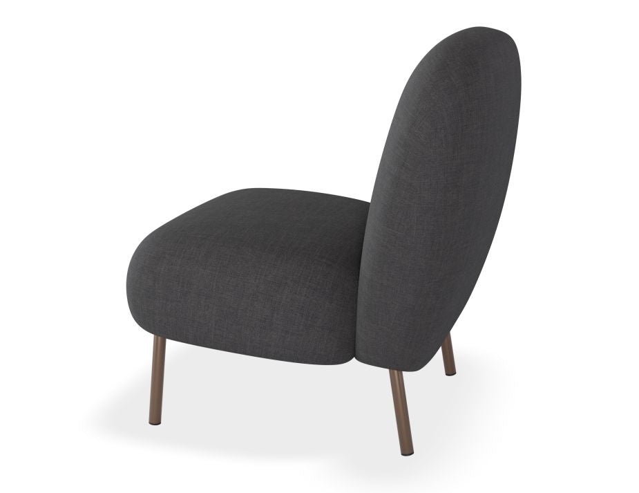 Moulon Lounge Chair - Storm Grey - Brushed Matt Bronze Legs