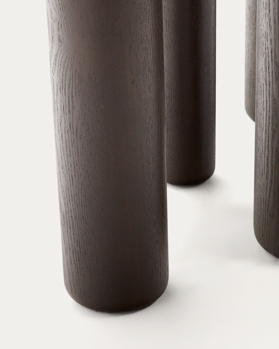 Nailem 2.2m Oval Ash Wood Dining Table - Dark Chocolate
