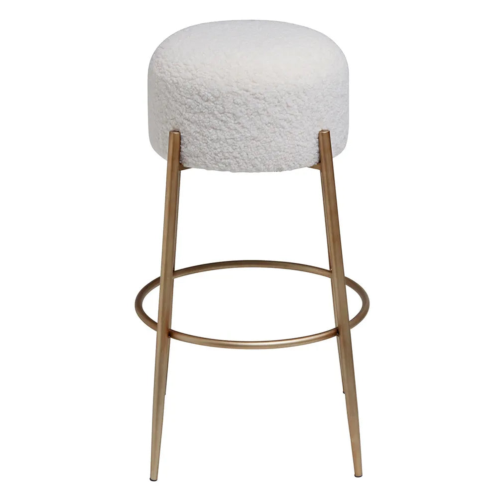 Nino Kitchen Stool - White Boucle