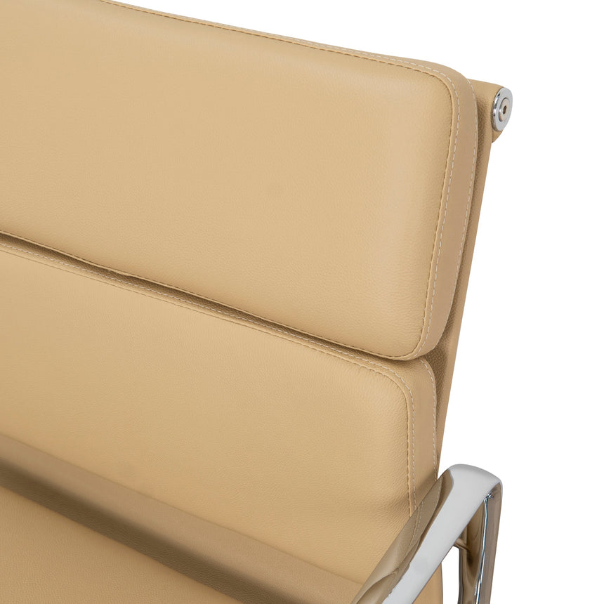Low Back Office Chair - Light Brown Leather