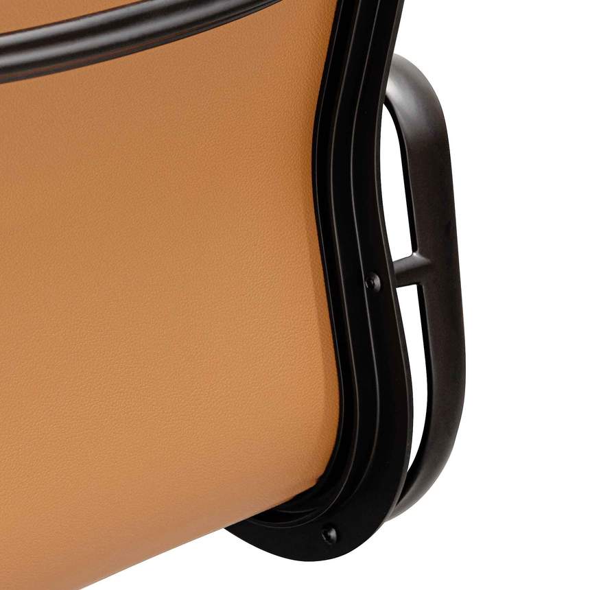 Low Back Office Chair - Saddle Tan in Black Frame
