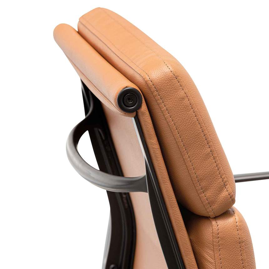 Low Back Office Chair - Saddle Tan in Black Frame